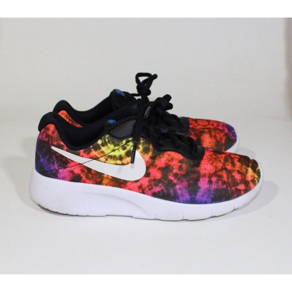 Nike Tie Dye Tanjun Print Sneaker Kid Size 3 youth C19927-100 Running Shoe‎